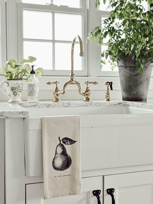 Fruits/Veggies Black + White Tea Towel