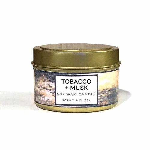 "Tobacco + Musk" Scented Soy Candle