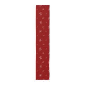 Red Holiday Table Runner - Snowflakes