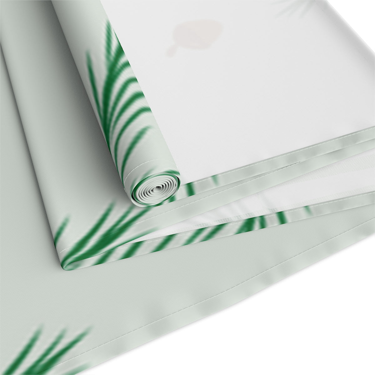 Green Holiday Table Runner - Pinecones