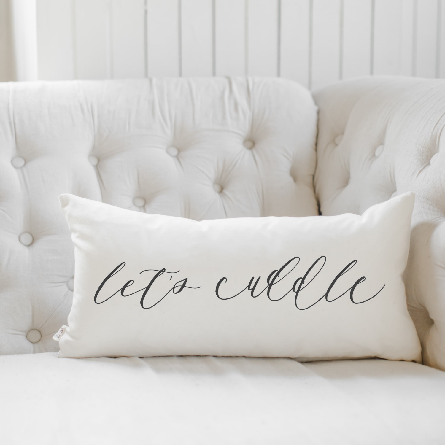 "Let's Cuddle" Script Lumbar Pillow