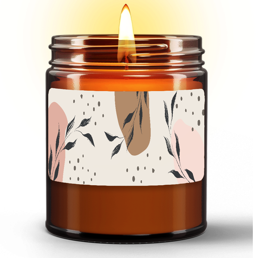 Amber Jar Natural Wax Candle - Black Branches