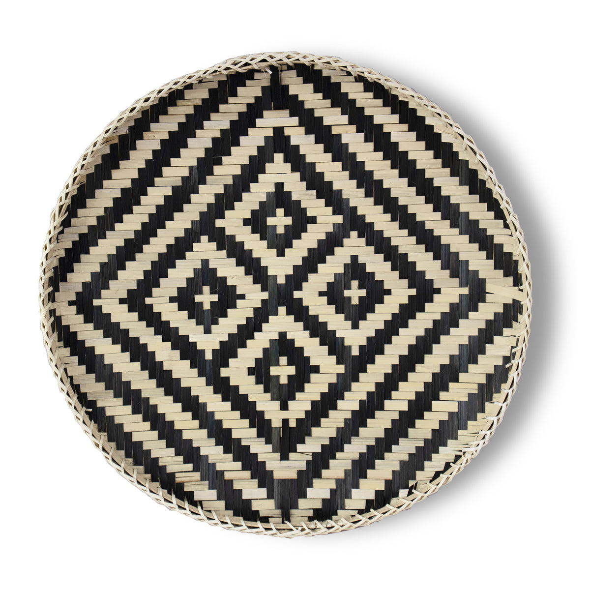 Bamboo Woven Round Basket Tray