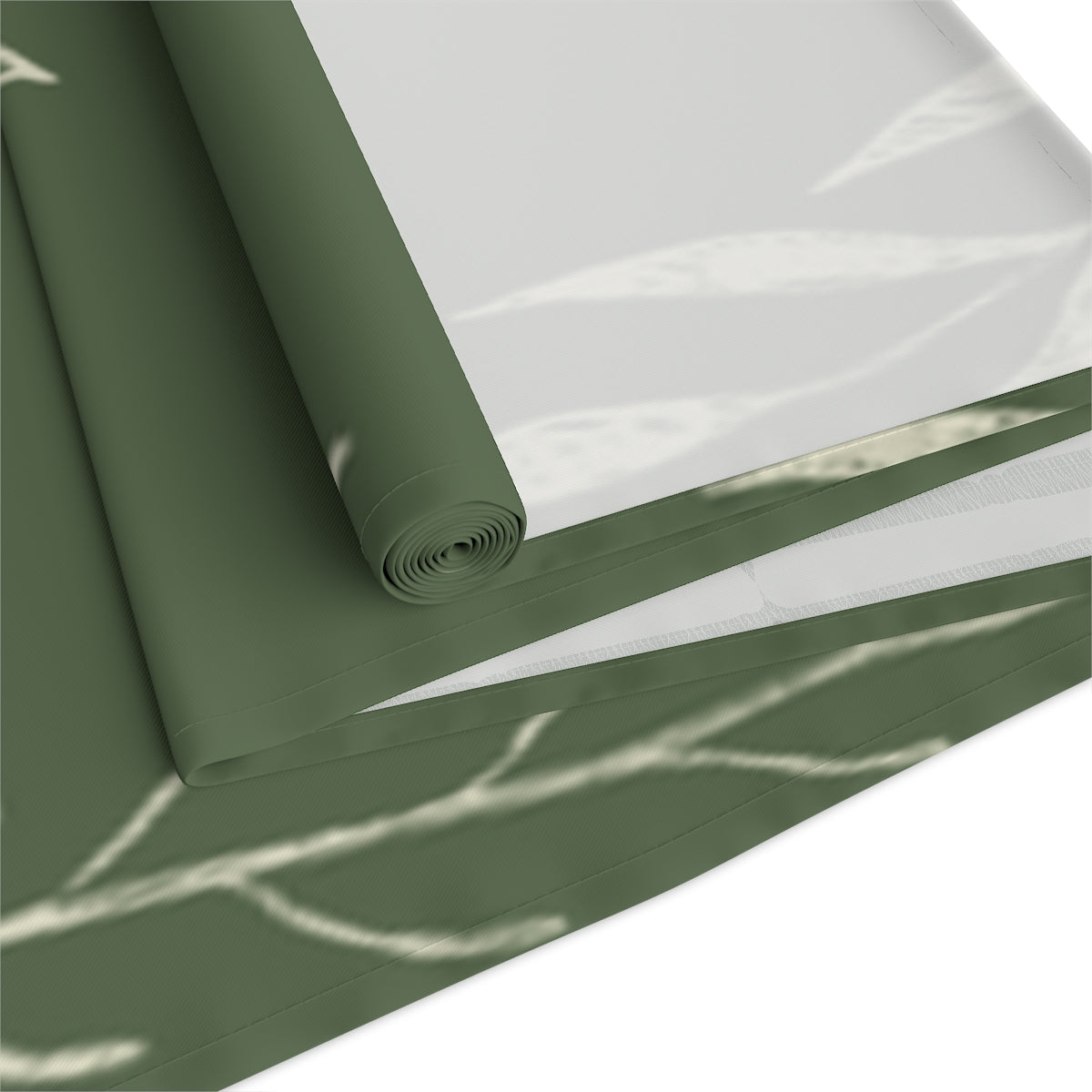 Green Holiday Table Runner - White Garland