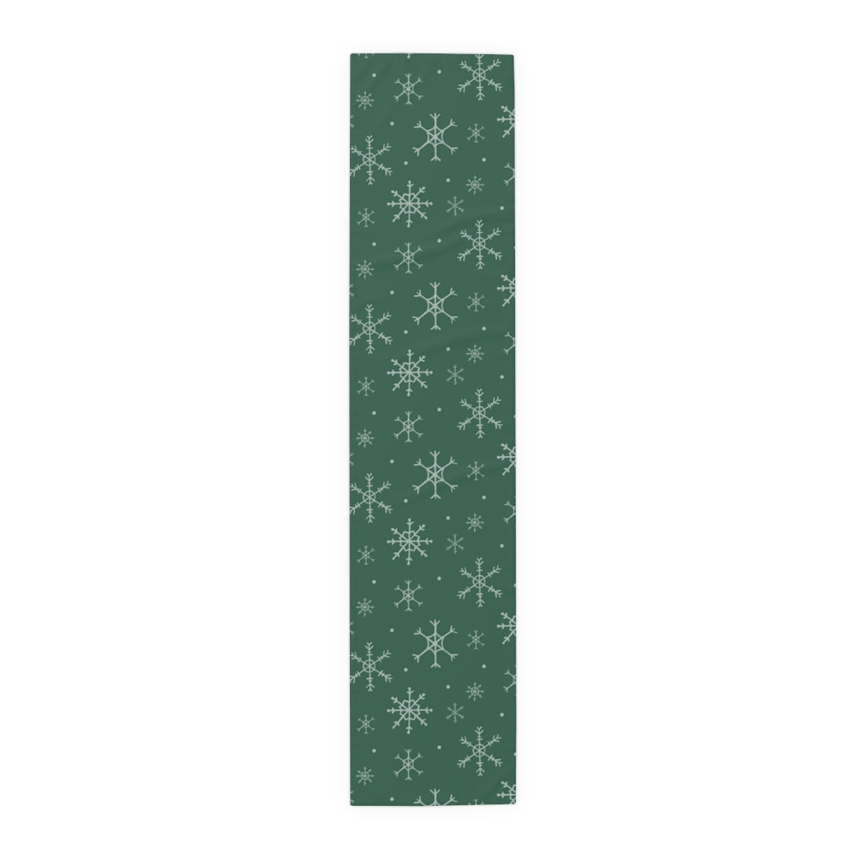 Green Holiday Table Runner - Snowflakes