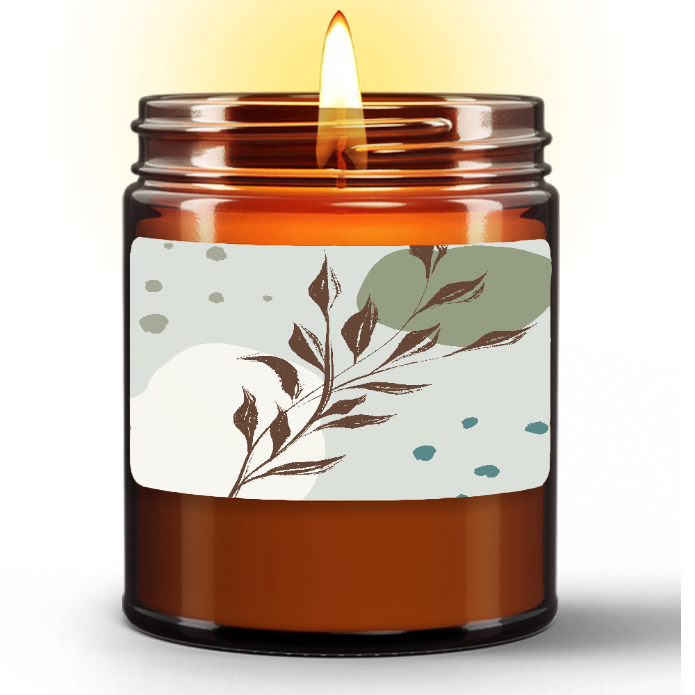 Amber Jar Natural Candle - Branches with Dots