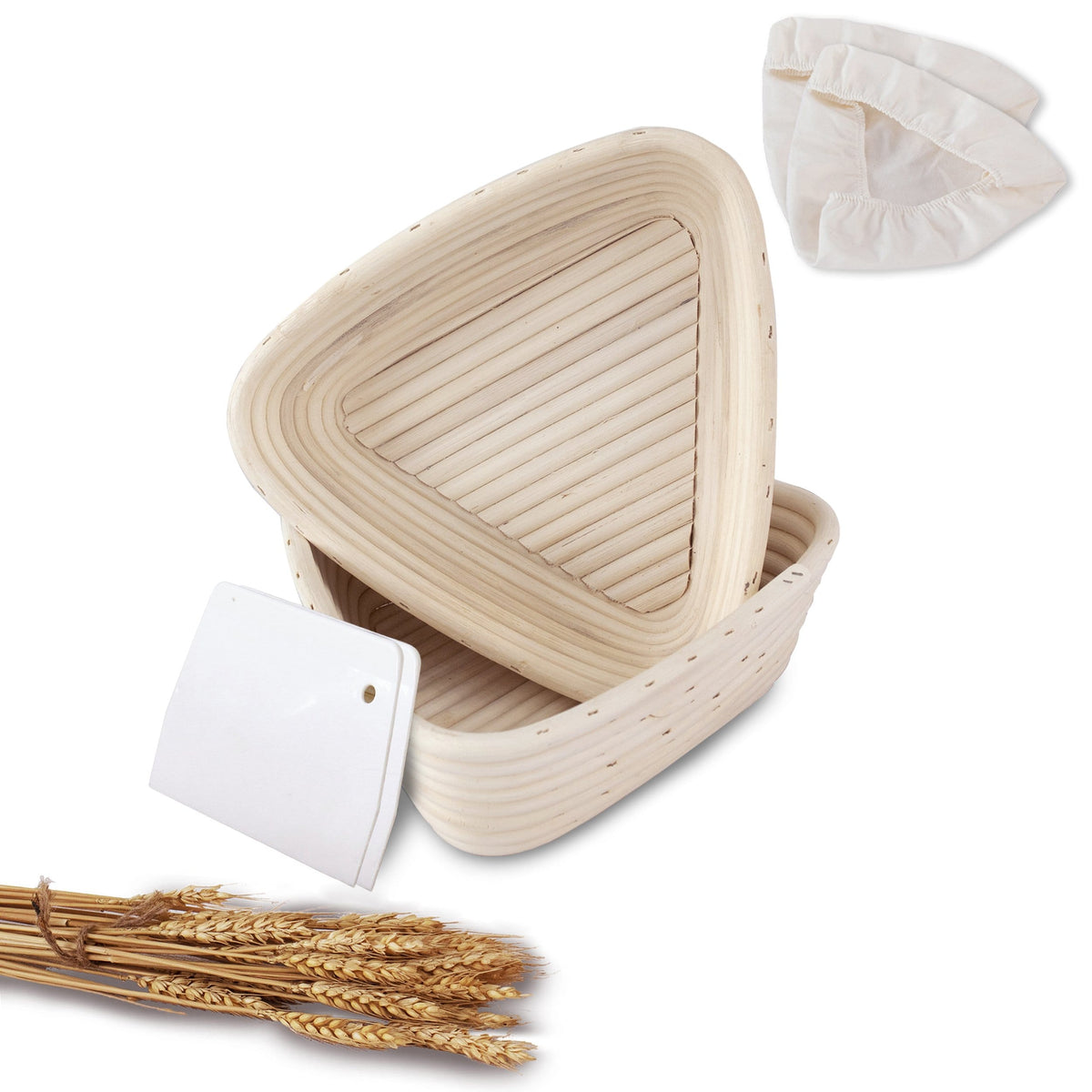 Triangle Banneton Bread Proofing Baskets - 9"