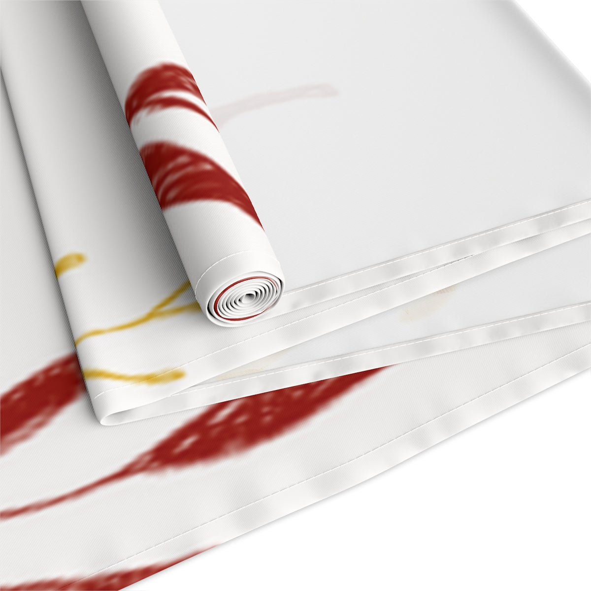 White Holiday Table Runner - Colorful Garland