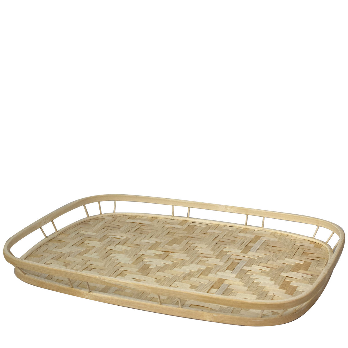 Bamboo Wicker Serving Trays with Handles