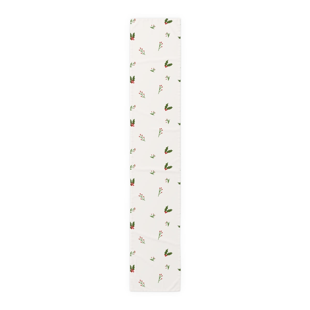 White Holiday Table Runner - Holly
