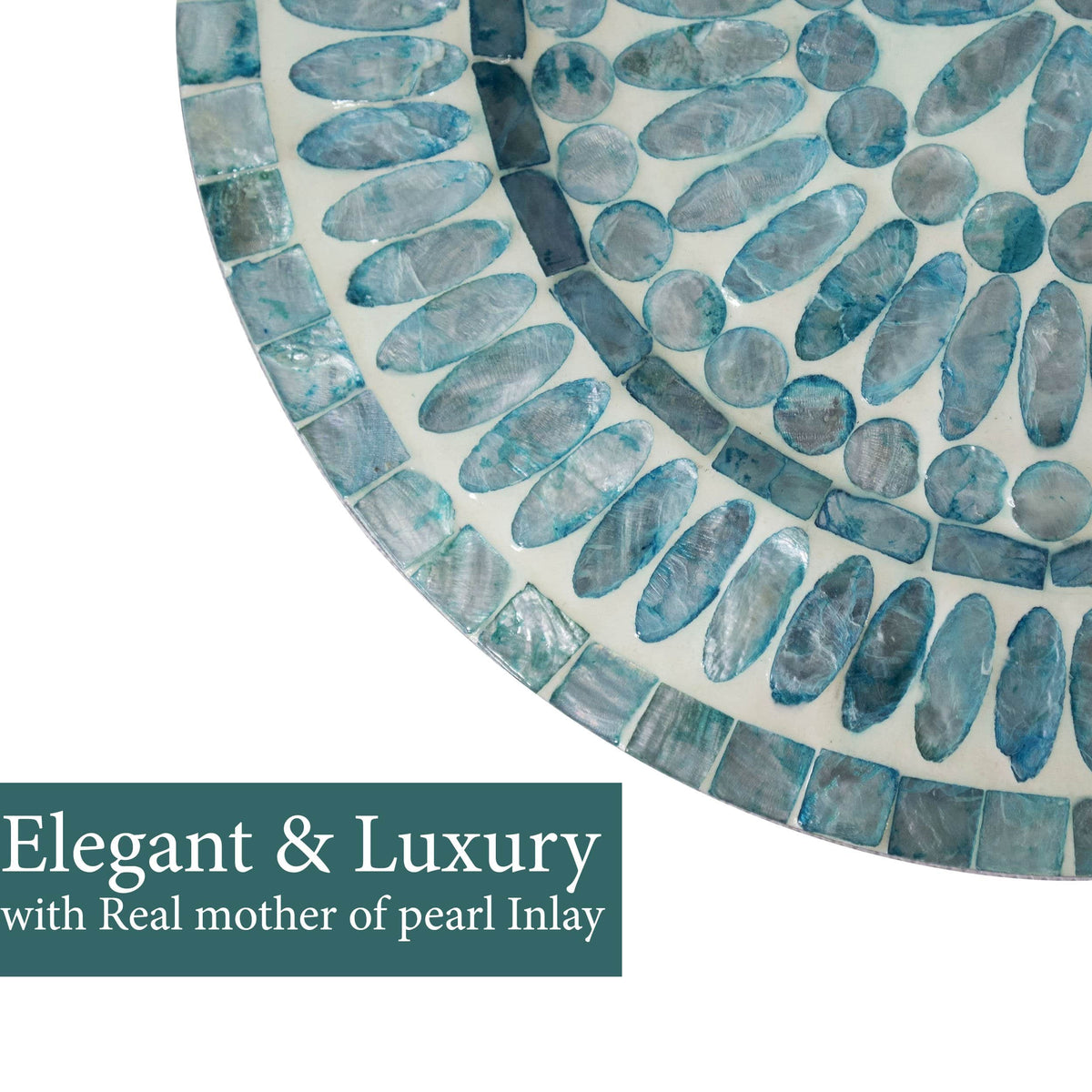 Mother Of Pearl Inlay Charger Plates - Set of 2