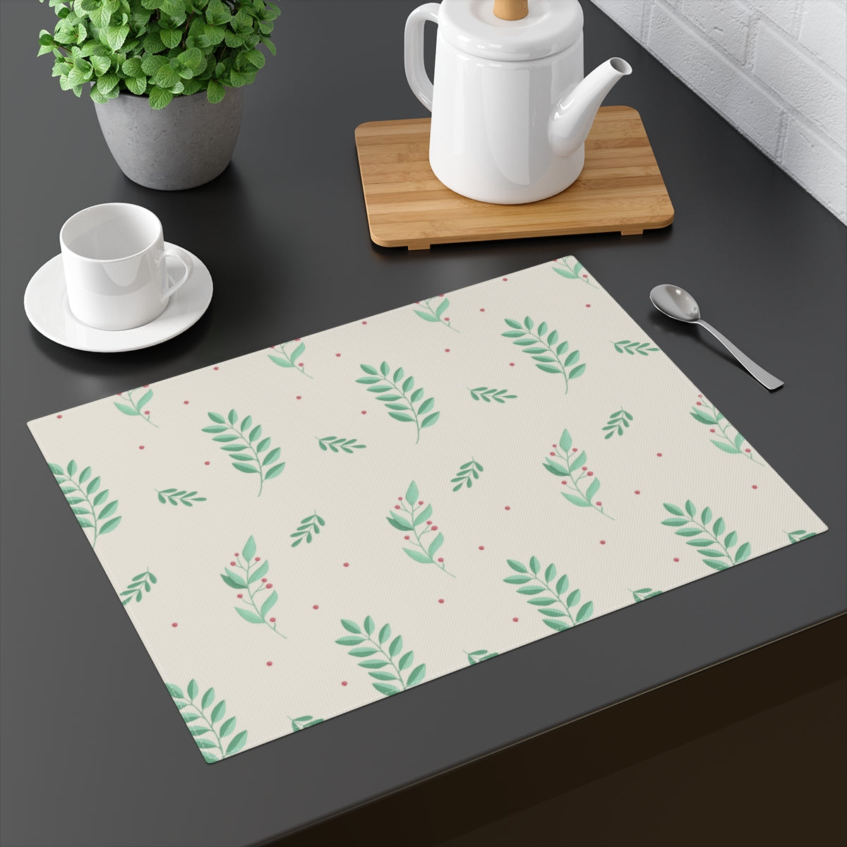 Holiday Table Placemat - Large Holly