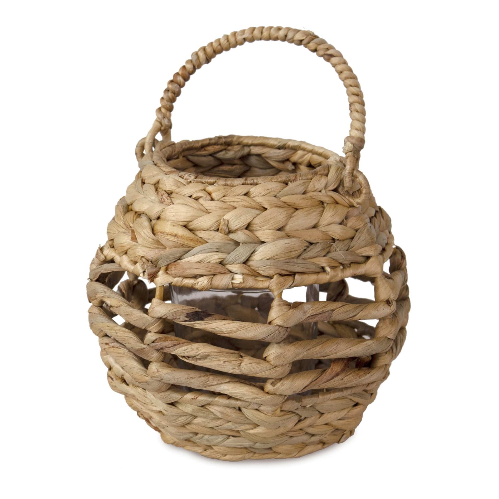 Wicker Candle Holder Lantern with Handle