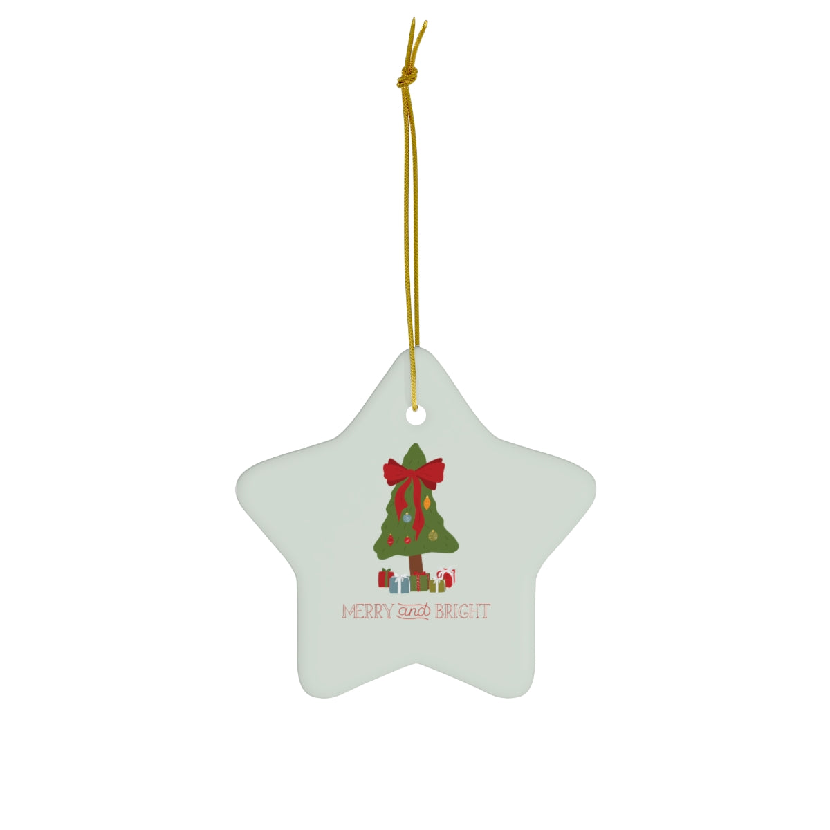 Ceramic Holiday Ornament - Merry & Bright