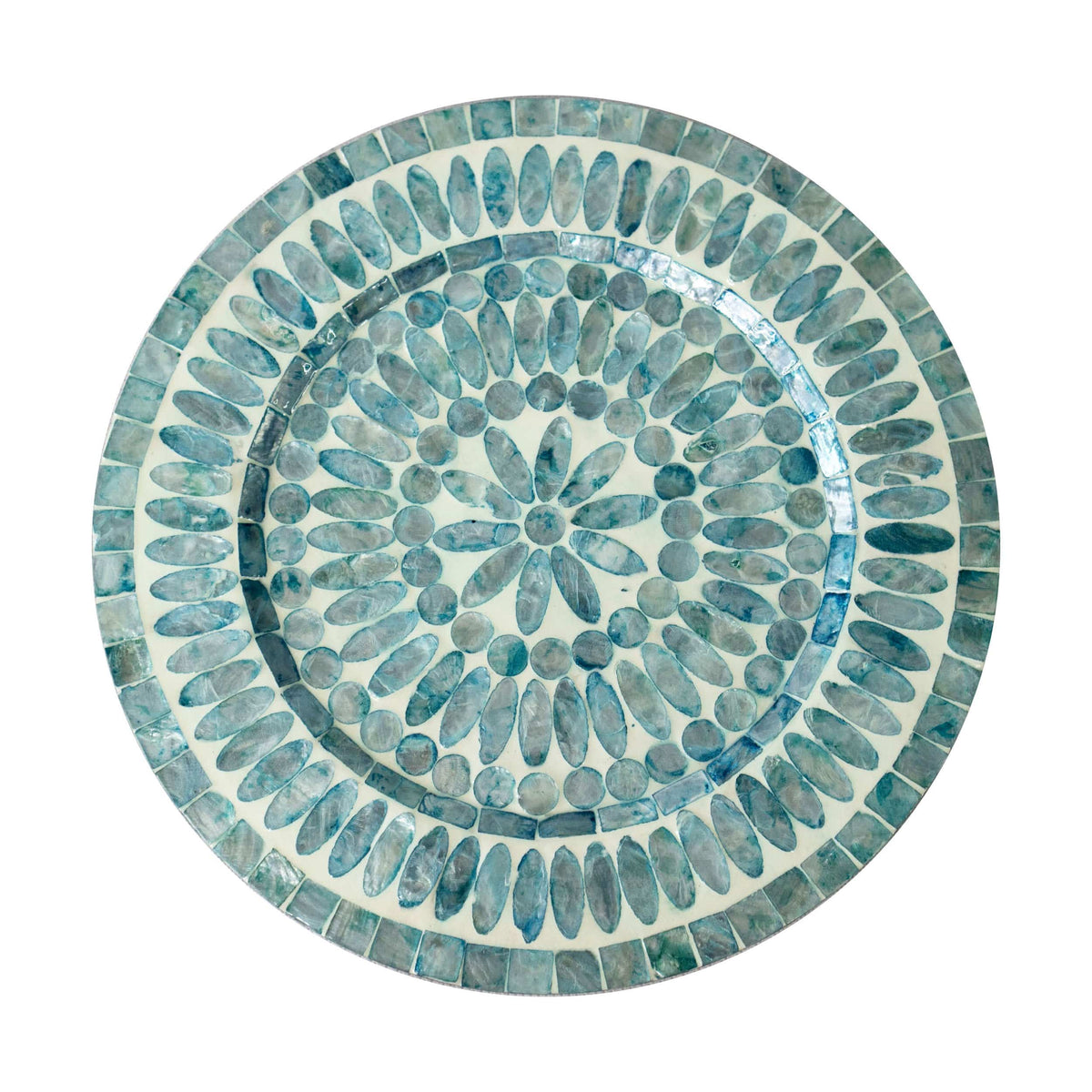 Mother Of Pearl Inlay Charger Plates - Set of 2