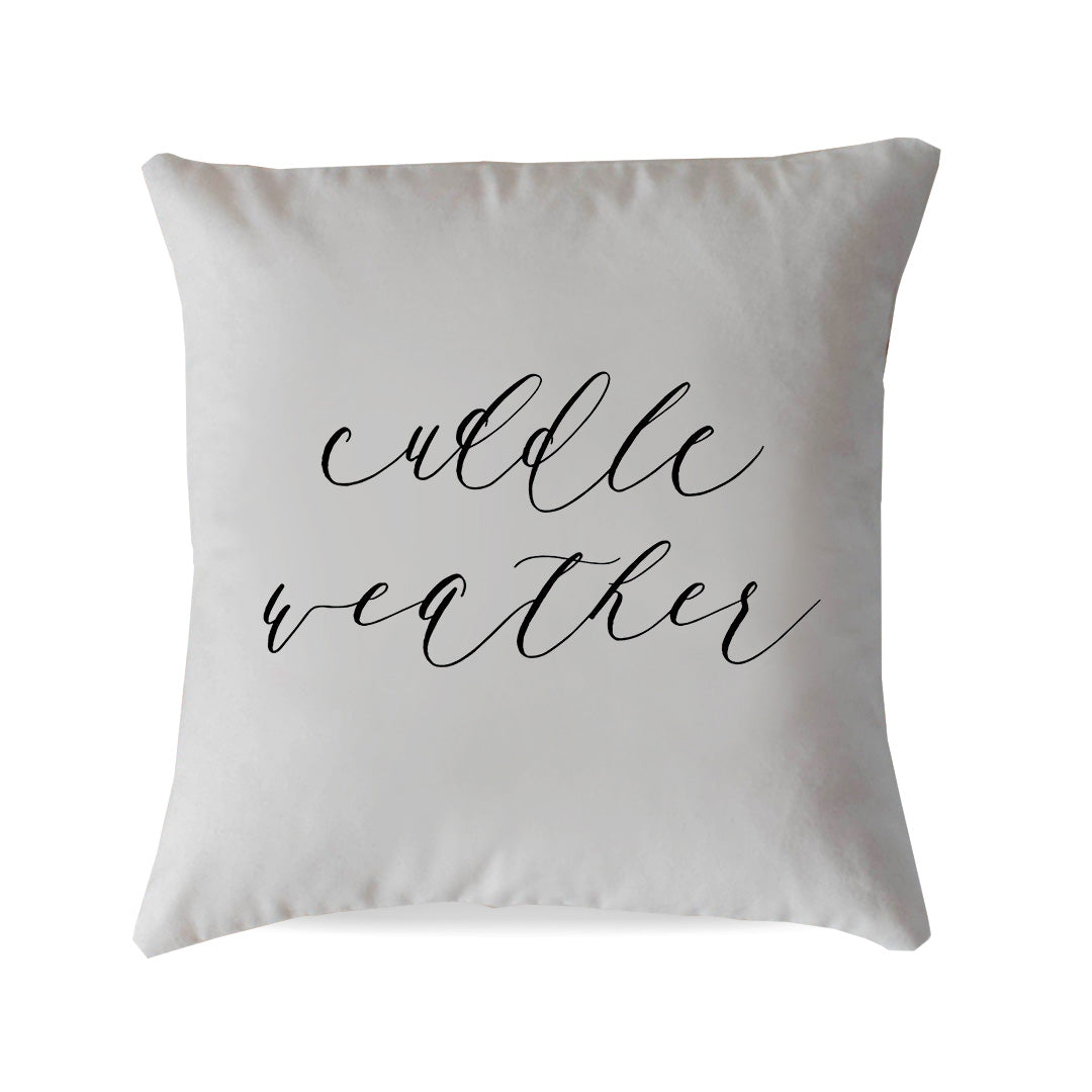 "Cuddle Weather" Script Pillow | Lifestyle Details