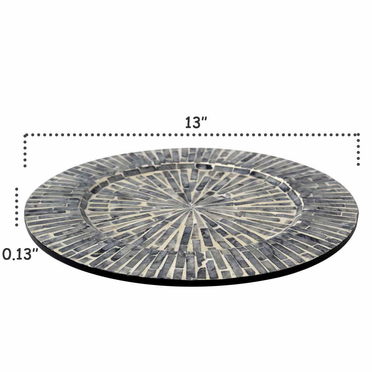 Mother Of Pearl Inlay Charger Plates - Set of 2