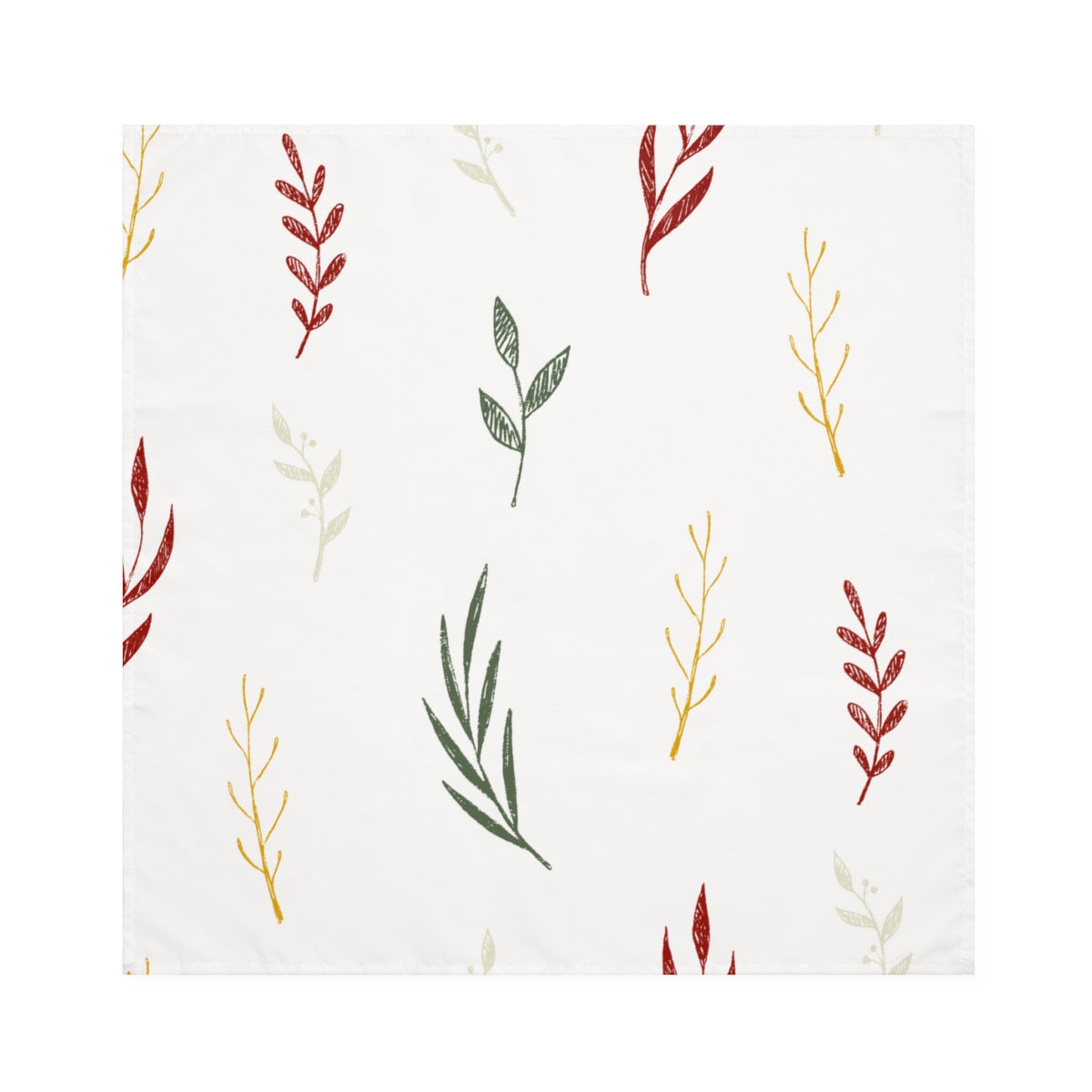 White Holiday Napkins - Colorful Garland