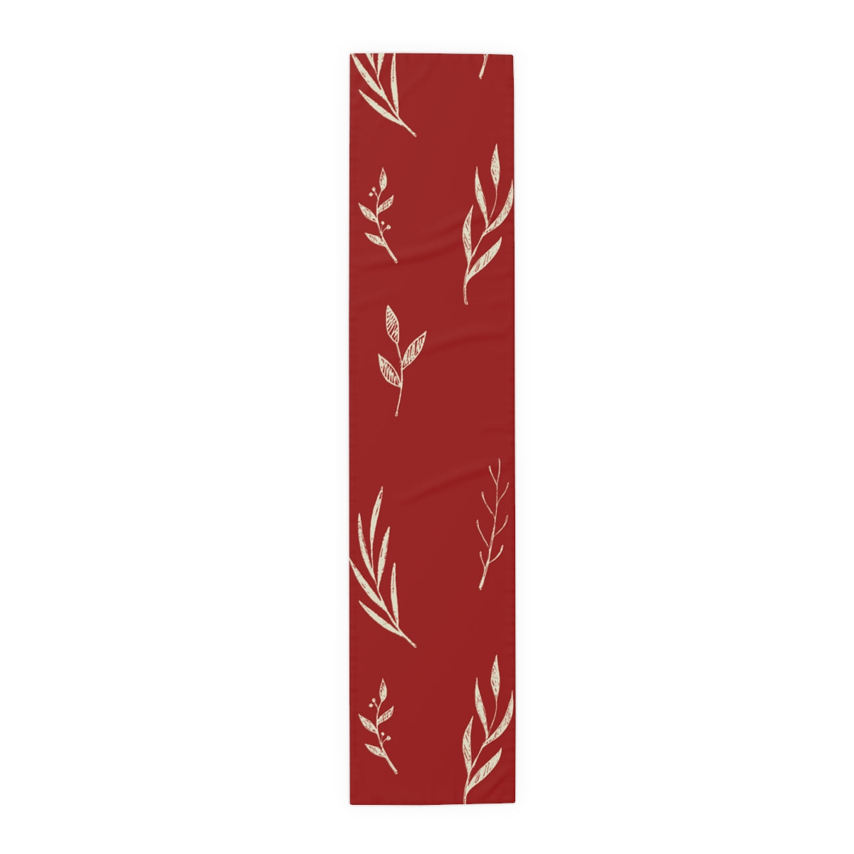 Red Holiday Table Runner - White Garland