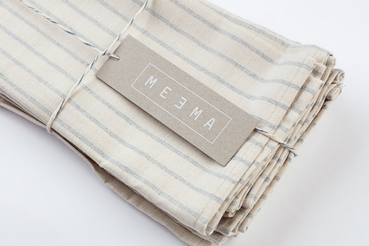 Natural Striped Napkins - Set of 4