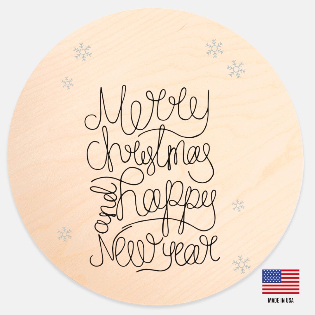 12" Round Wood Sign - Holiday Season