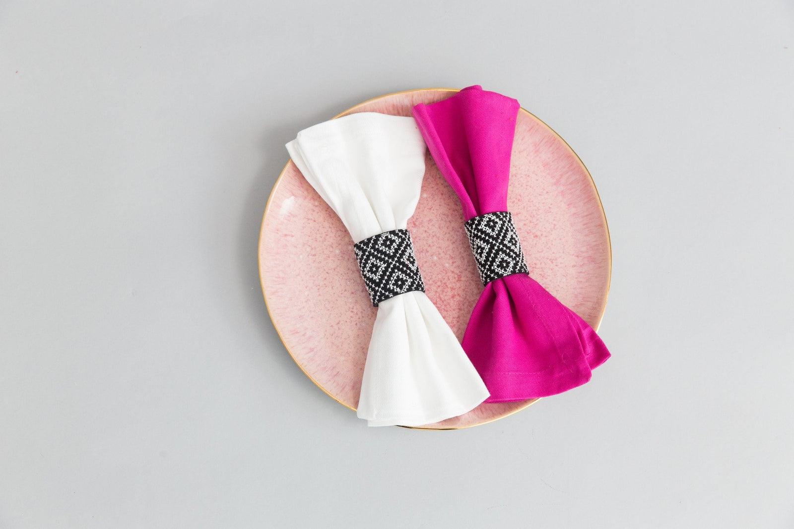 Tatreez Napkin Rings - Black & White