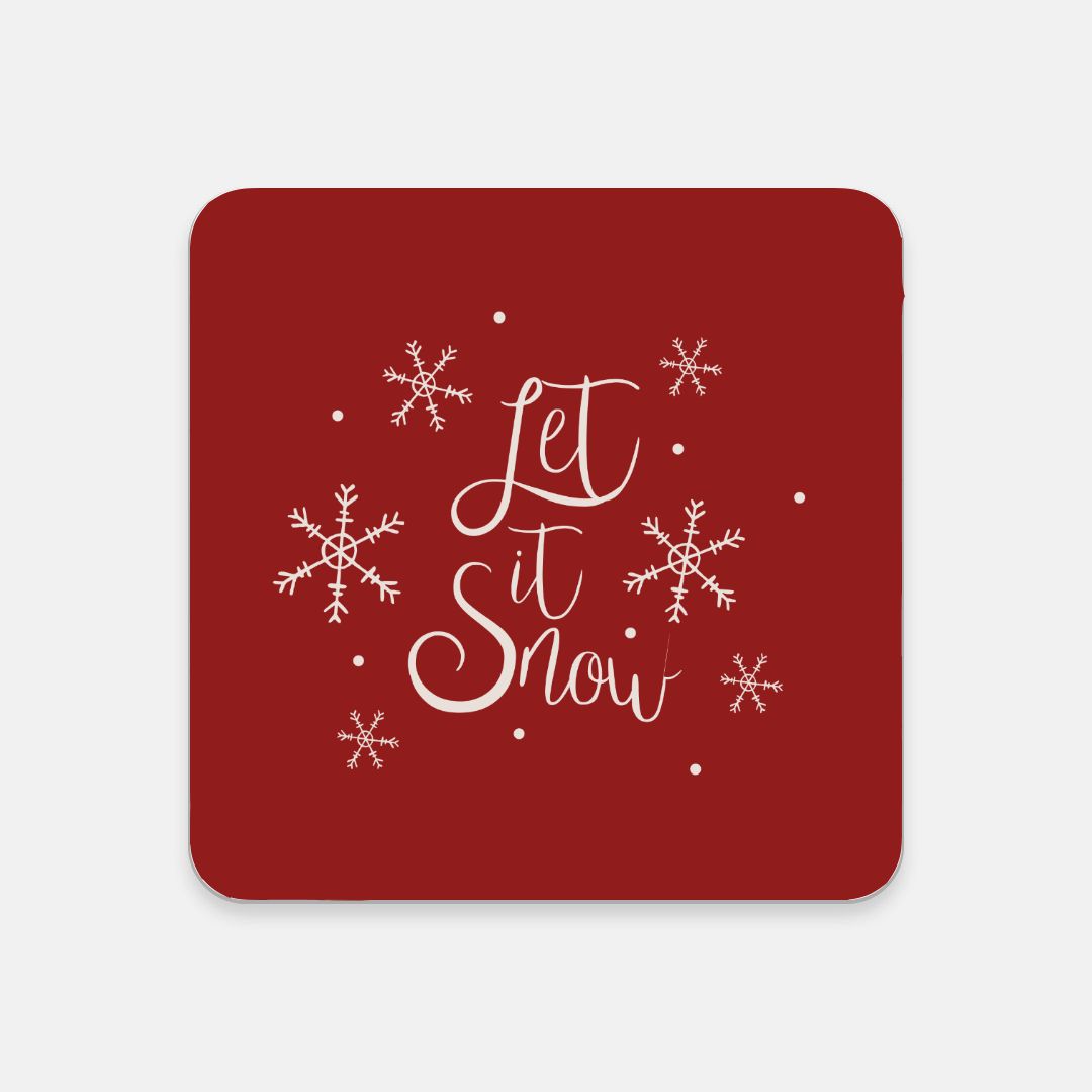 Cork Back Coaster - Let it Snow