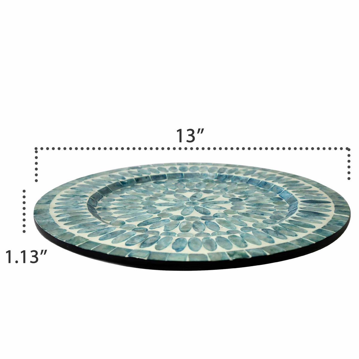 Mother Of Pearl Inlay Charger Plates - Set of 2