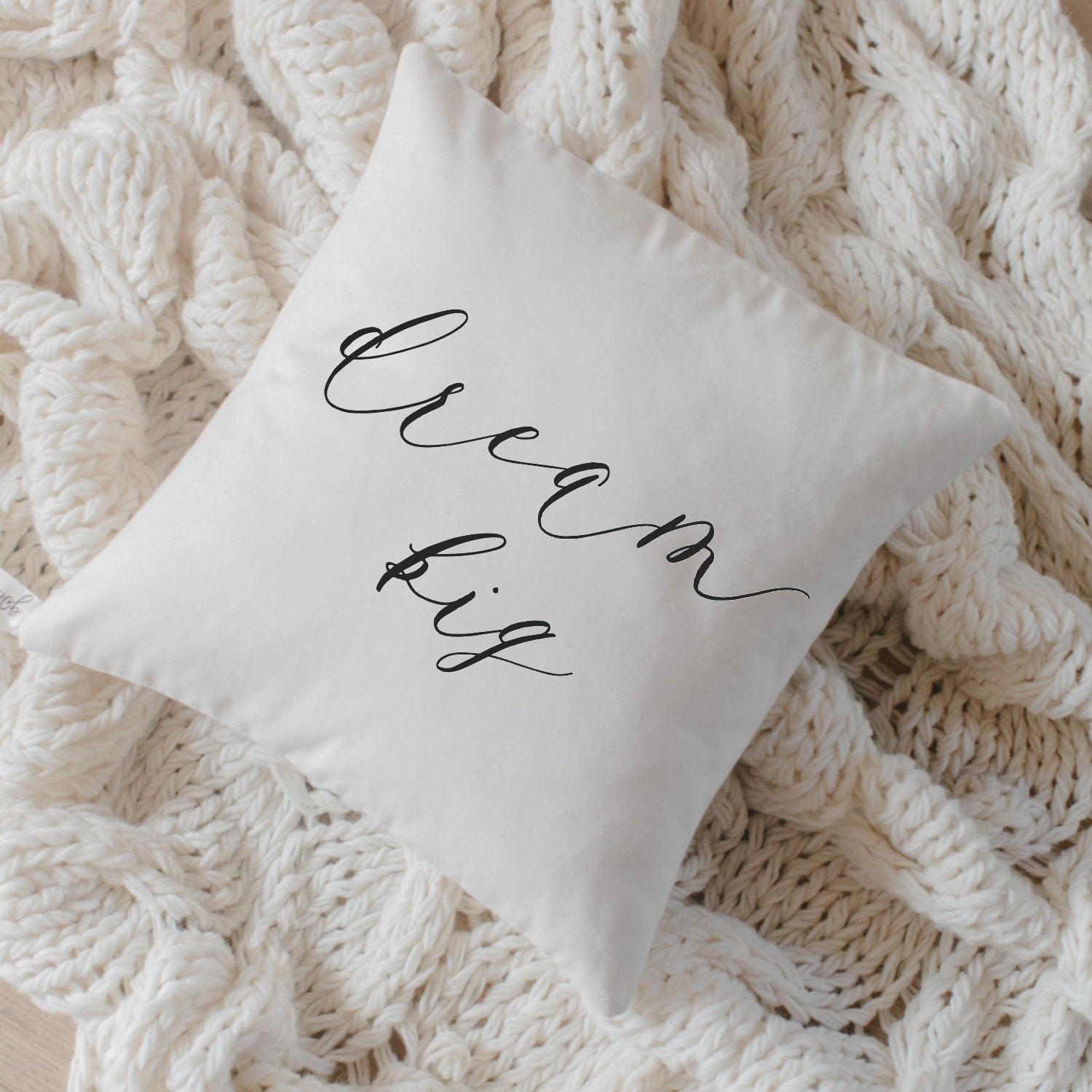 "Dream Big" Script Pillow