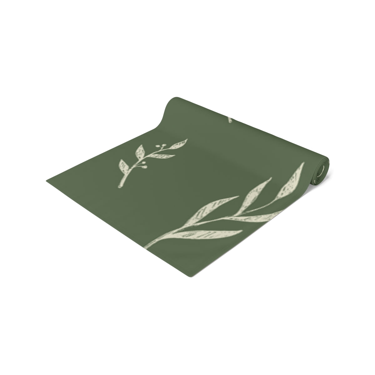 Green Holiday Table Runner - White Garland