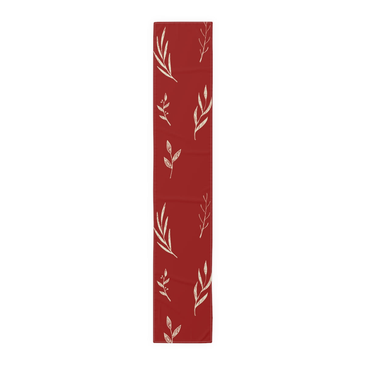 Red Holiday Table Runner - White Garland