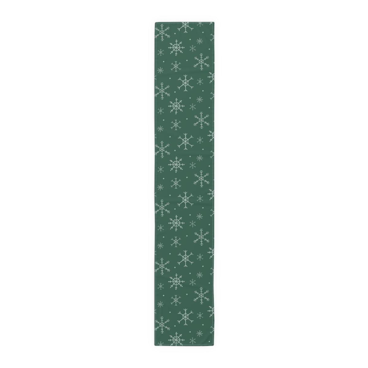 Green Holiday Table Runner - Snowflakes
