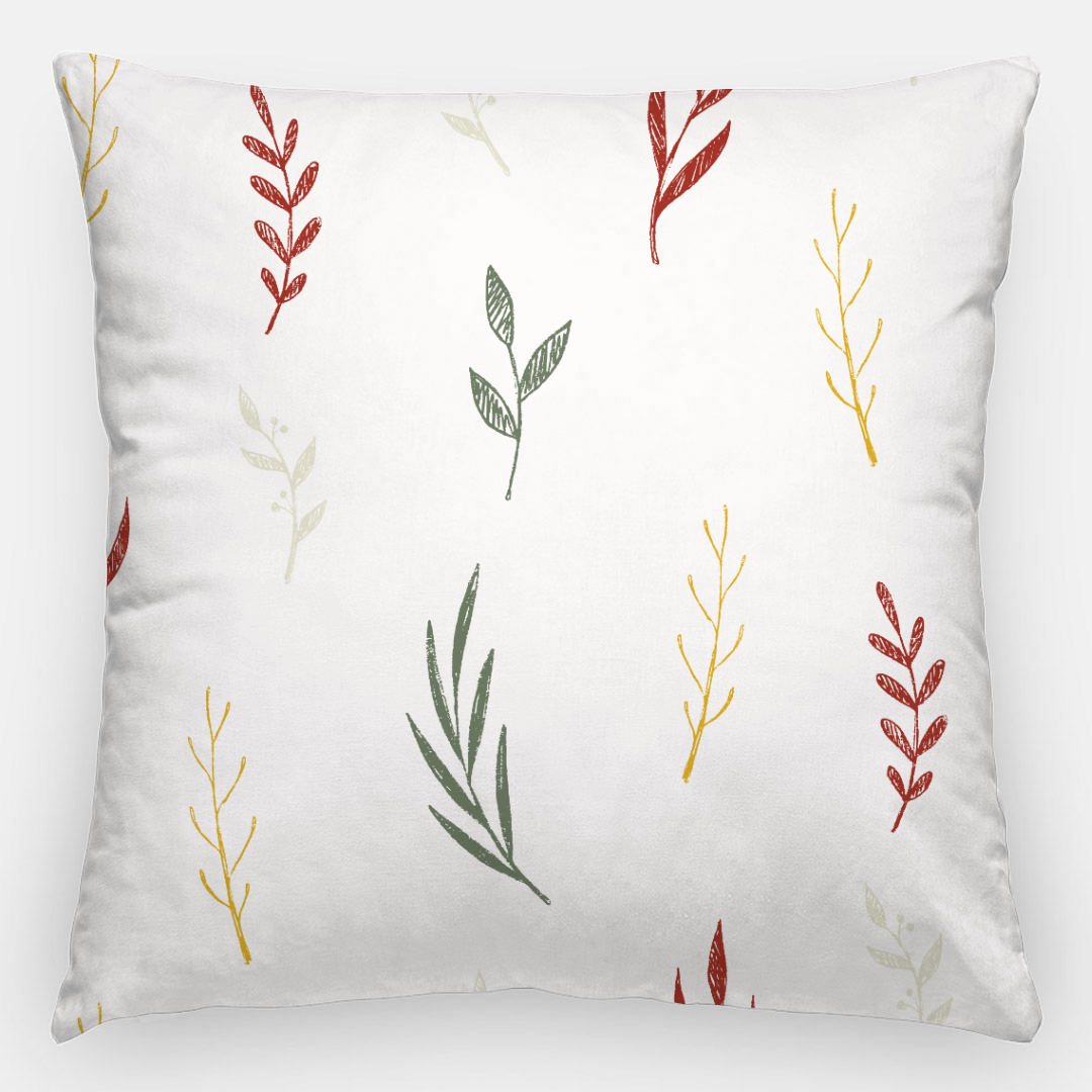 24x24 White Holiday Polyester Pillowcase - Colorful Garland