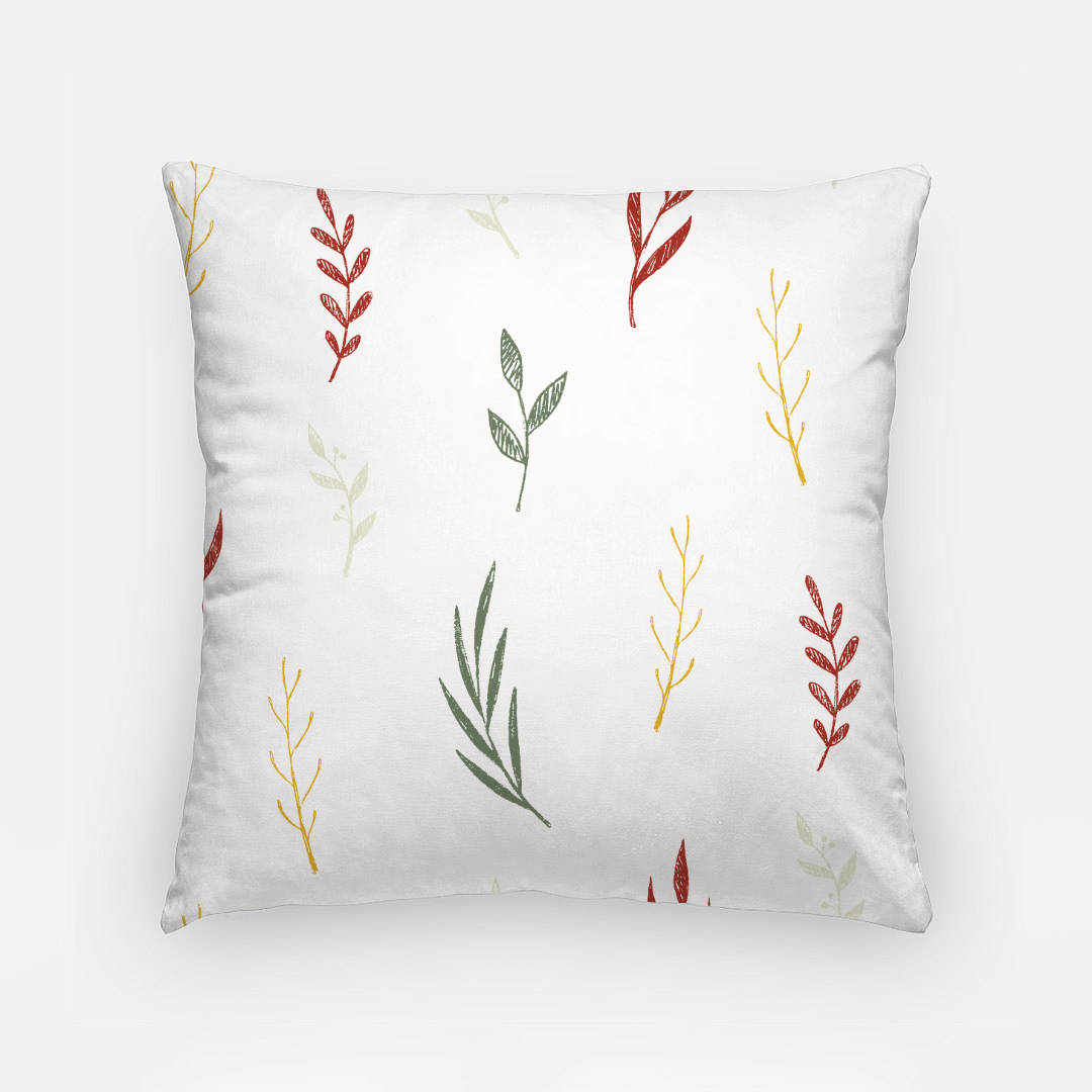 18"x18" White Holiday Polyester Pillowcase - Colorful Garland