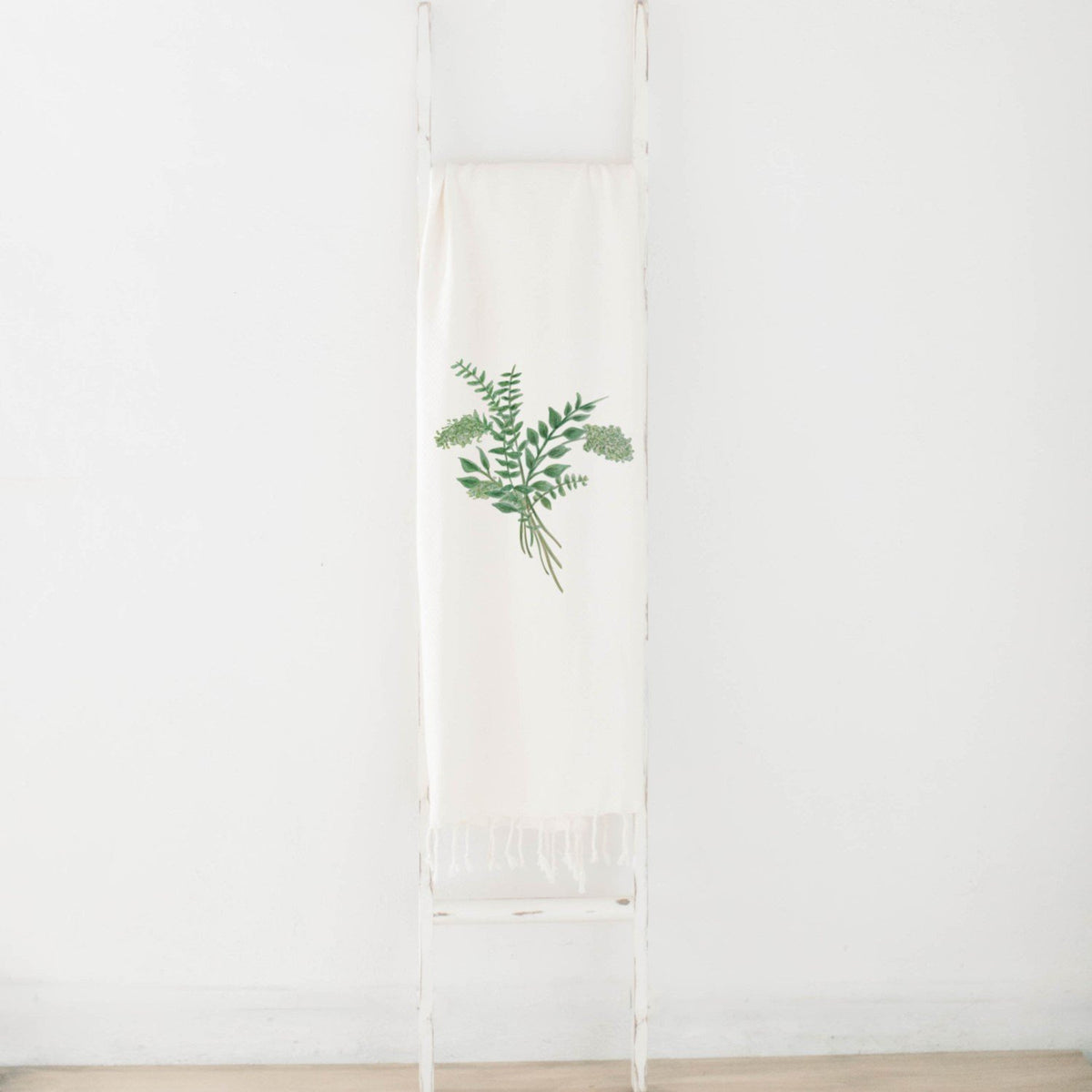 Eucalyptus Bunch Watercolor Throw Blanket