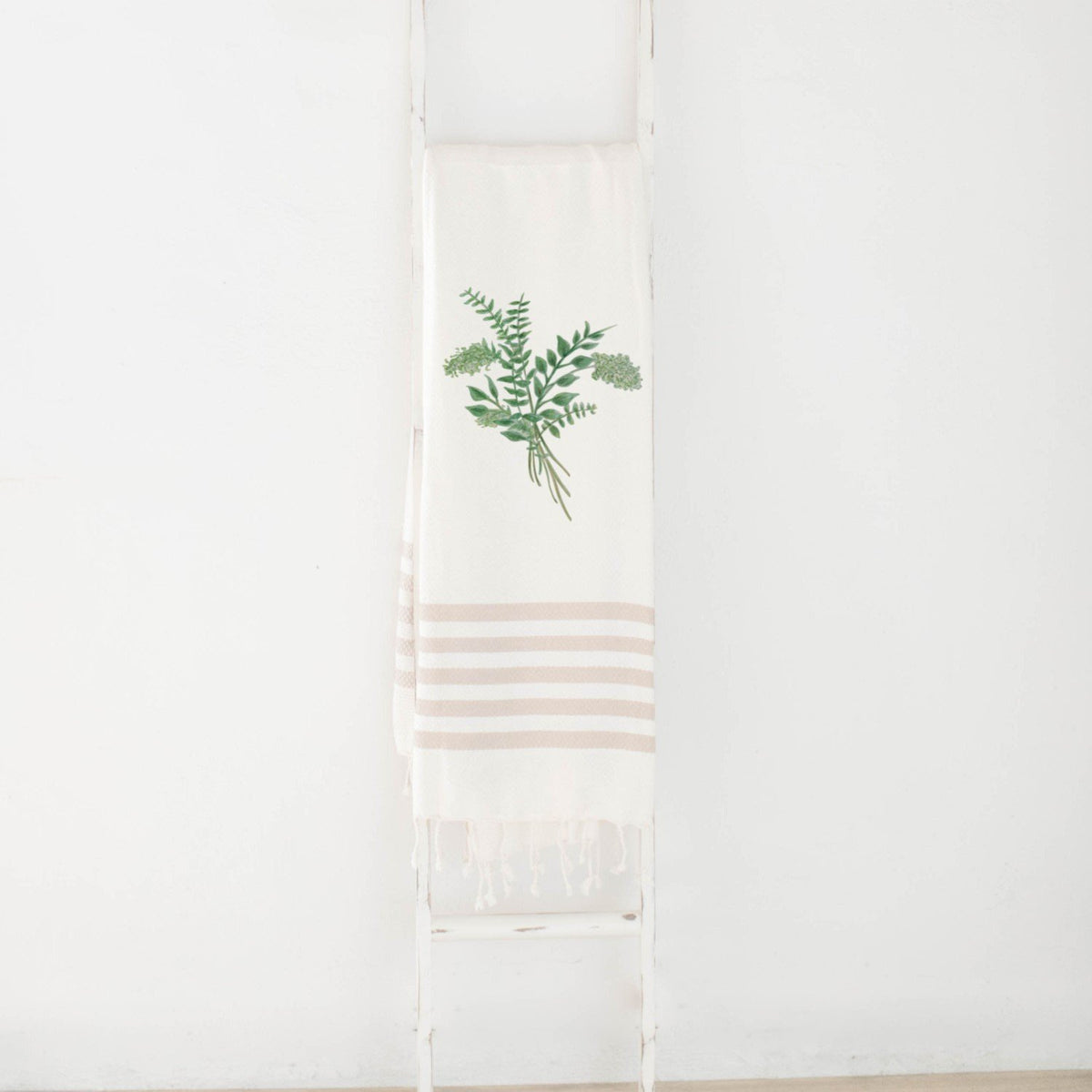 Eucalyptus Bunch Watercolor Throw Blanket