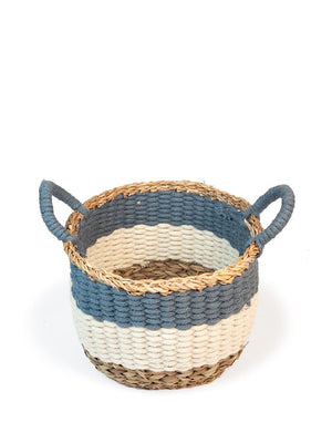 Blue Ula Stripe Basket - Set of 2