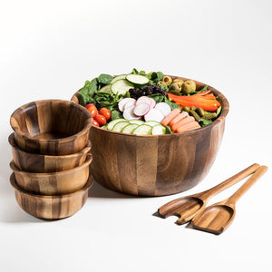 Soro Extra Large Salad Bowl, Servers & Small Bowls