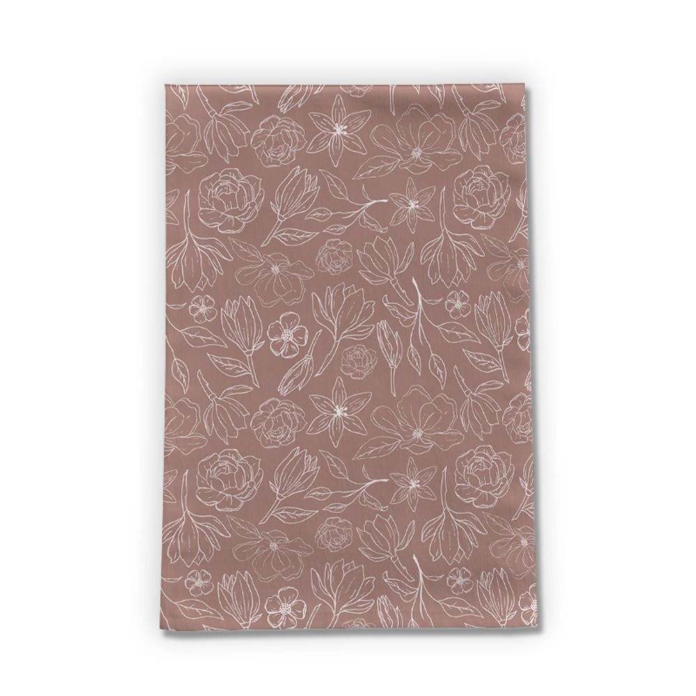 Mauve Magnolia Tea Towel