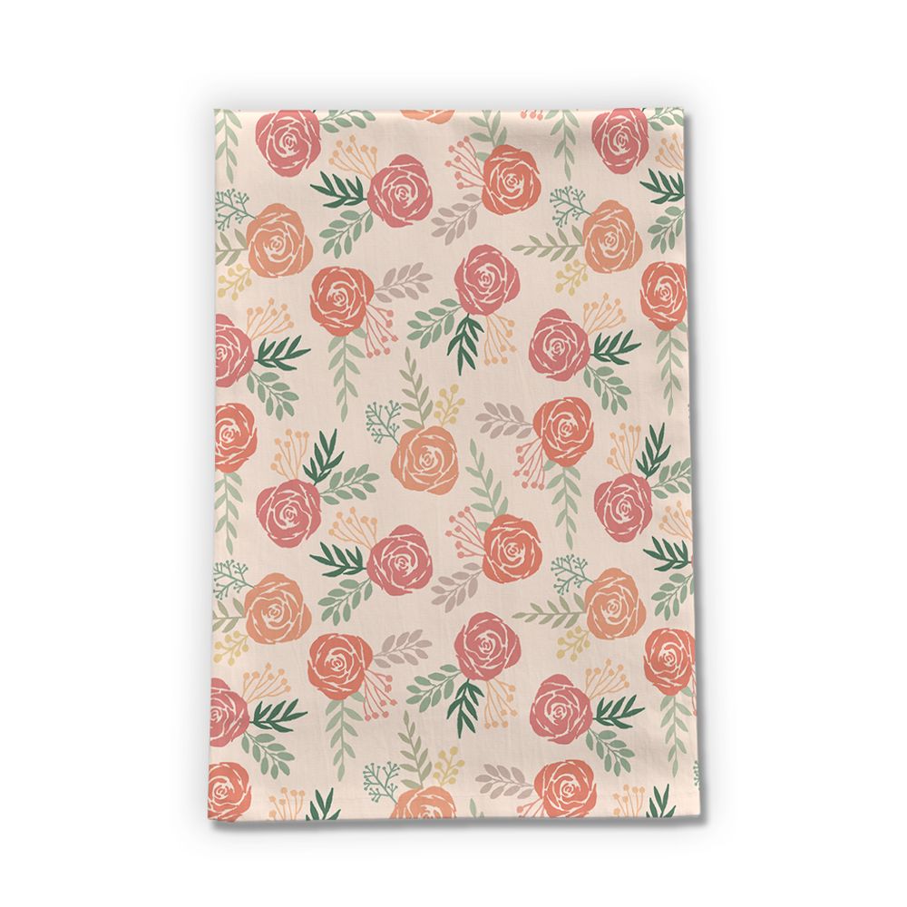 Warm Floral Tea Towel