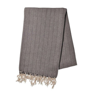 Herringbone Turkish Towel - Black