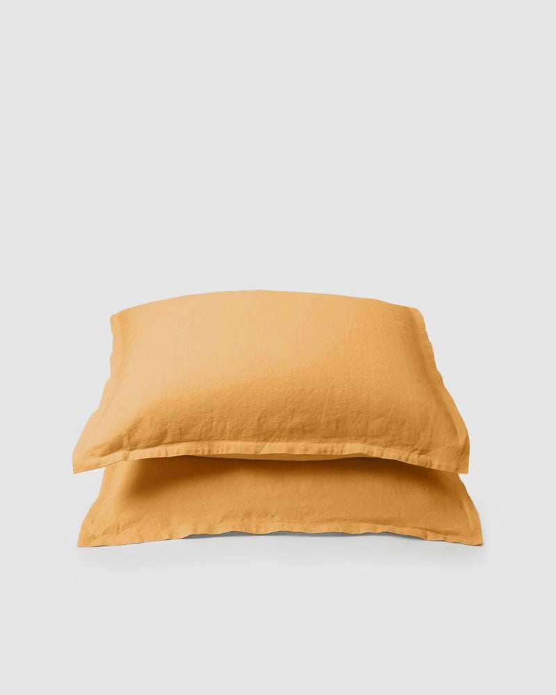 Marcel Linen Pillowcases (Pair) - Mustard