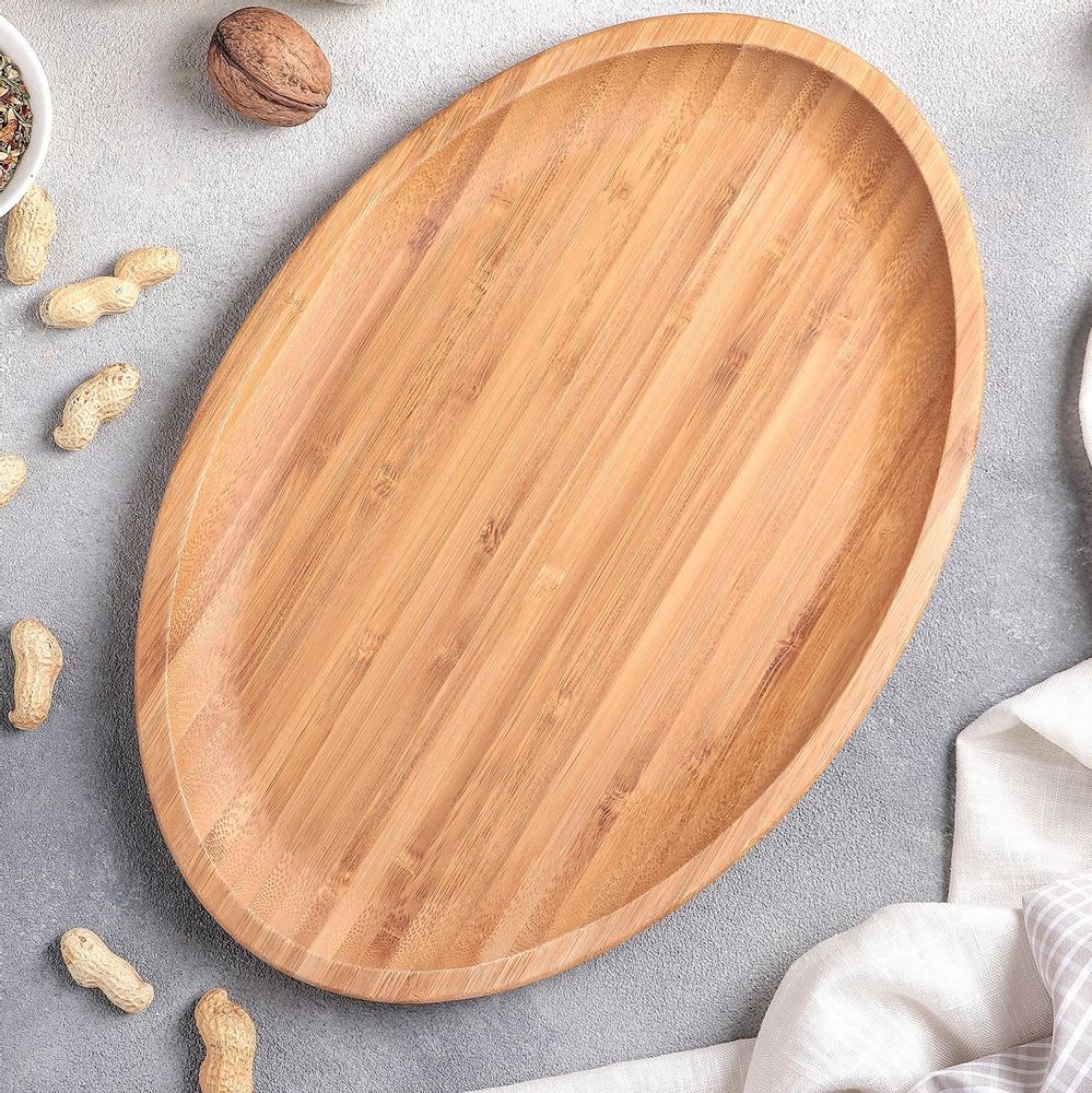 Natural Bamboo Oval Platter 18" X 13.25" 