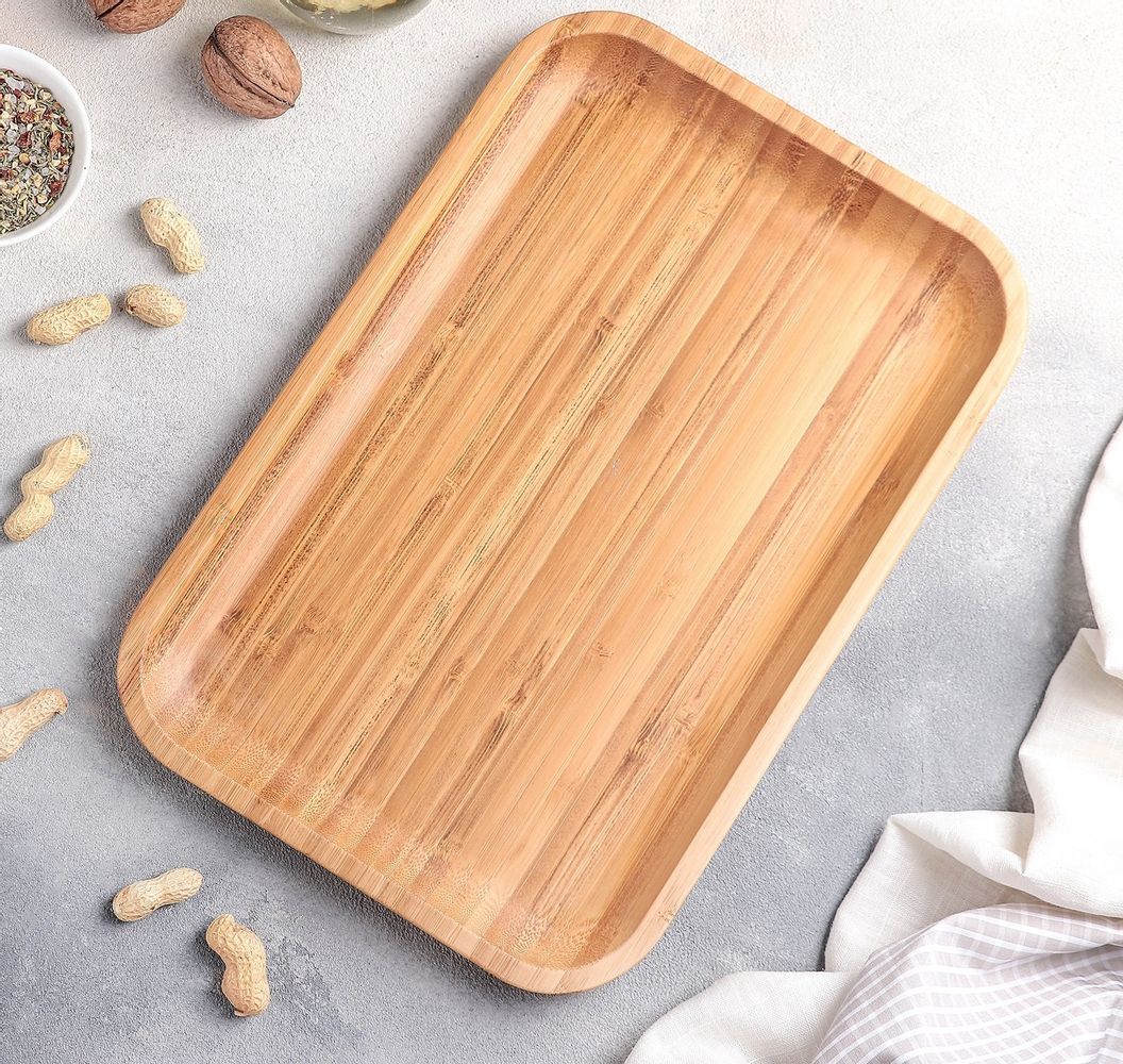 Natural Bamboo Platter 12" X 8" | 30.5 cm X 20.5 cm
