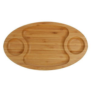 Natural Bamboo 3 Section Platter 14" X 8" | 35.5 Cm X 20.5 cm