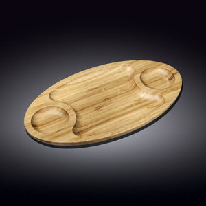 Natural Bamboo 3 Section Platter 14" X 8" | 35.5 Cm X 20.5 cm