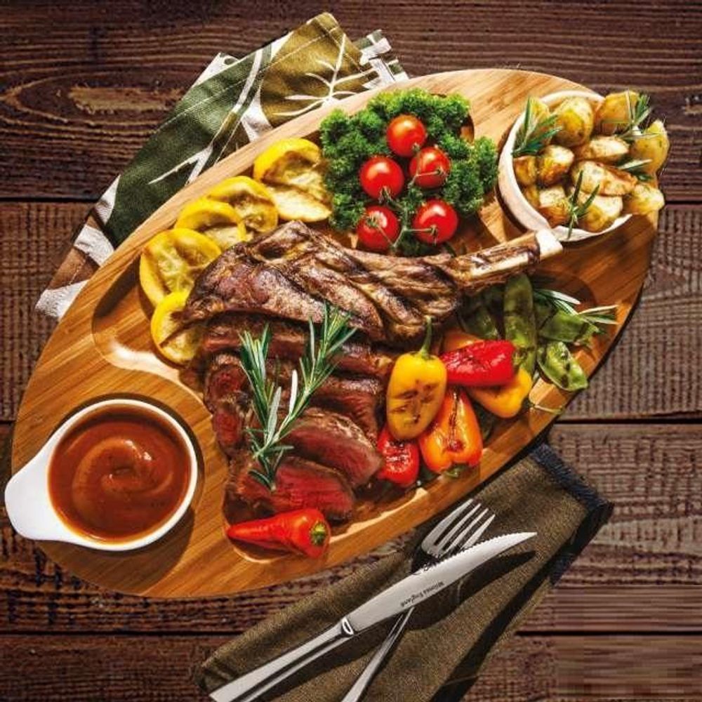 Natural Bamboo 3 Section Platter 18" X 10" | 45.5 Cm X 25 cm