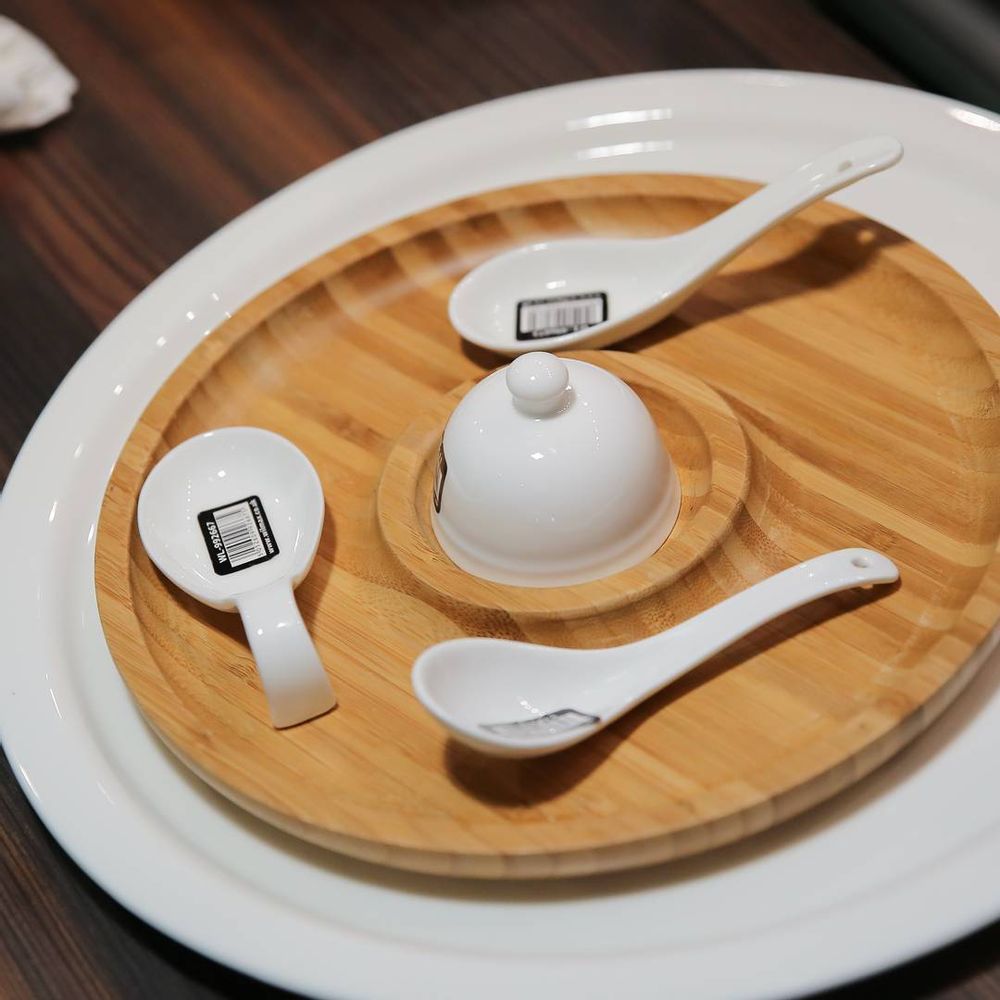 Natural Bamboo 2 Section Platter 12"