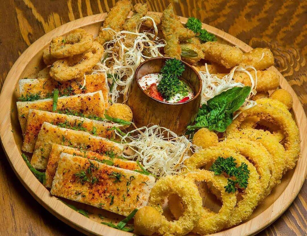 Natural Bamboo 2 Section Platter 12"