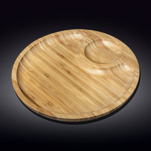 Natural Bamboo 2 Section Platter 14"
